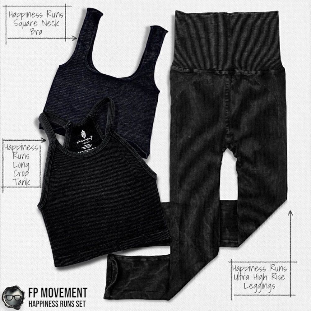 FP MOVEMENT HAPPINESS RUNS SQUARE NECK BRA + LONG TANK + HIGH RISE LEGGING BLACK - Picture 12 of 12